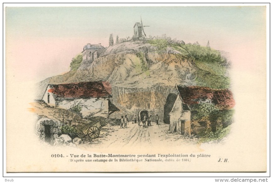 T/ 75 - Vue De La Butte Montmartre Pendant L'exploitation De Plâtre - Autres & Non Classés