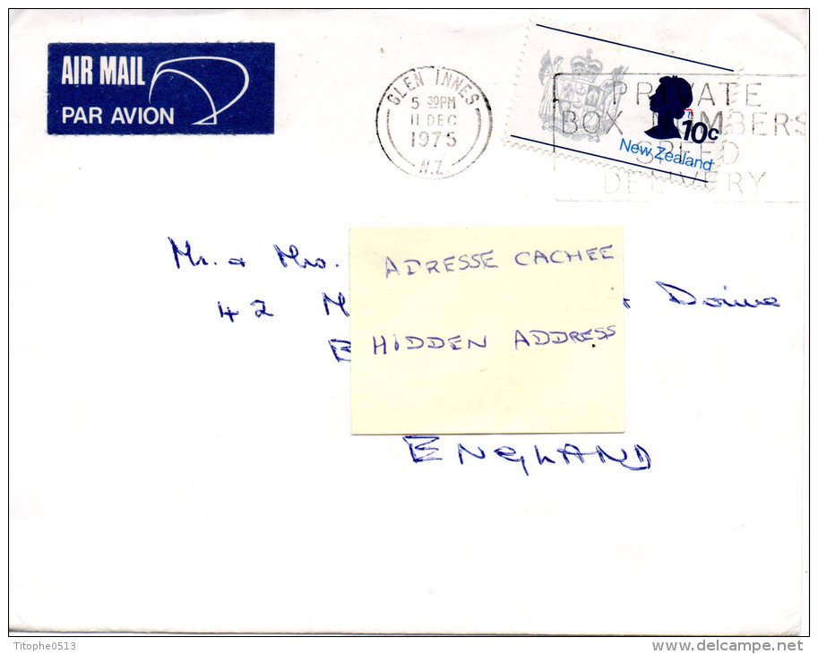 NOUVELLE-ZELANDE. N°519 De 1970-1 Sur Enveloppe Ayant Circulé. Armoiries. - Covers