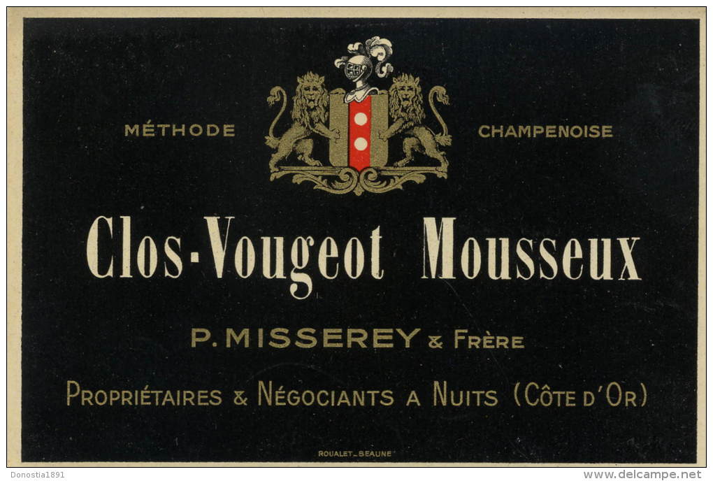 21 CLOS-VOUGEOT Mousseux  P.MISSEREY & F. Négociants à Nuits St Georges - Autres & Non Classés