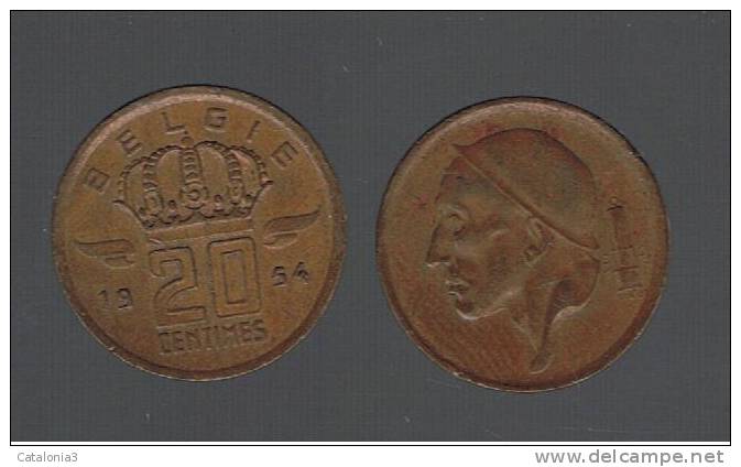 BELGIUM - BELGICA -  20 Centimes 1954  KM147 - 20 Centimes