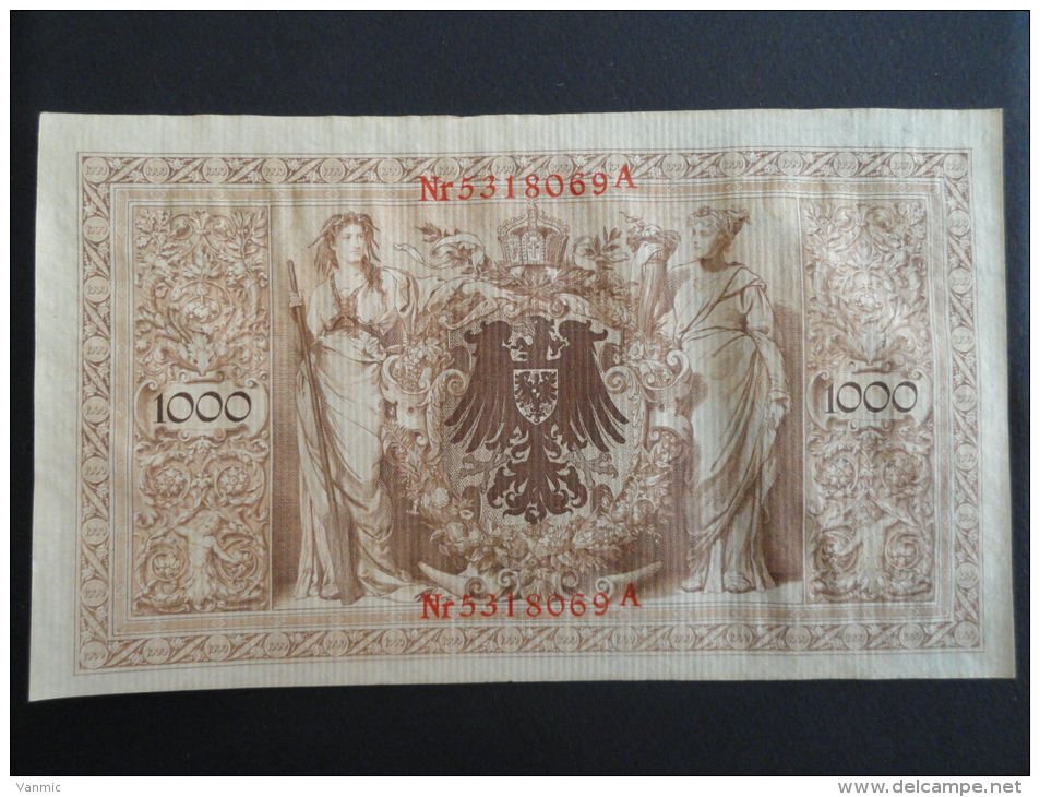 1910 A - 21 Avril 1910 - Billet 1000 Mark - Allemagne - Série A : N° 5318069 A - ReichsBanknote Deutschland Germany - 1.000 Mark