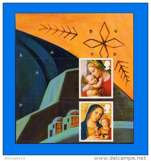 GB 2013-0005, Christmas "Madonna & Child" Generic Sheet, Block Of 2 Stamps MNH With Label - Neufs