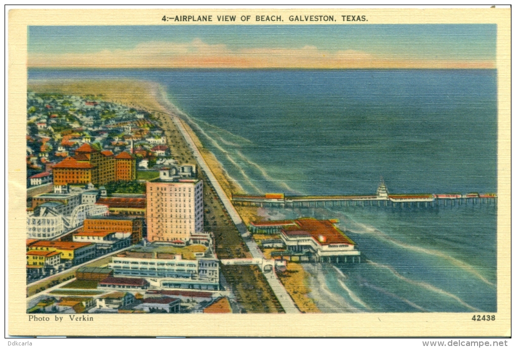 Texas - Galveston - Airplane View Of Beach - Galveston