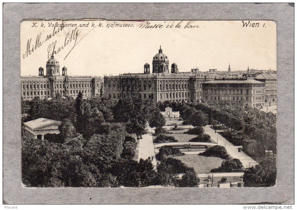 44124      Austria,    Wien I.    -     K. K. Volksgarten  Und  Hofmuseen,  VG  1907 - Museen
