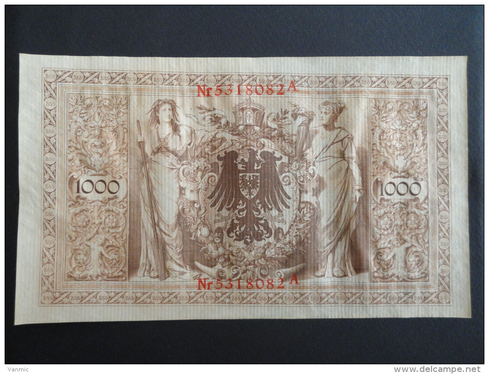 1910 A - 21 Avril 1910 - Billet 1000 Mark - Allemagne - Série A : N° 5318082 A - ReichsBanknote Deutschland Germany - 1.000 Mark