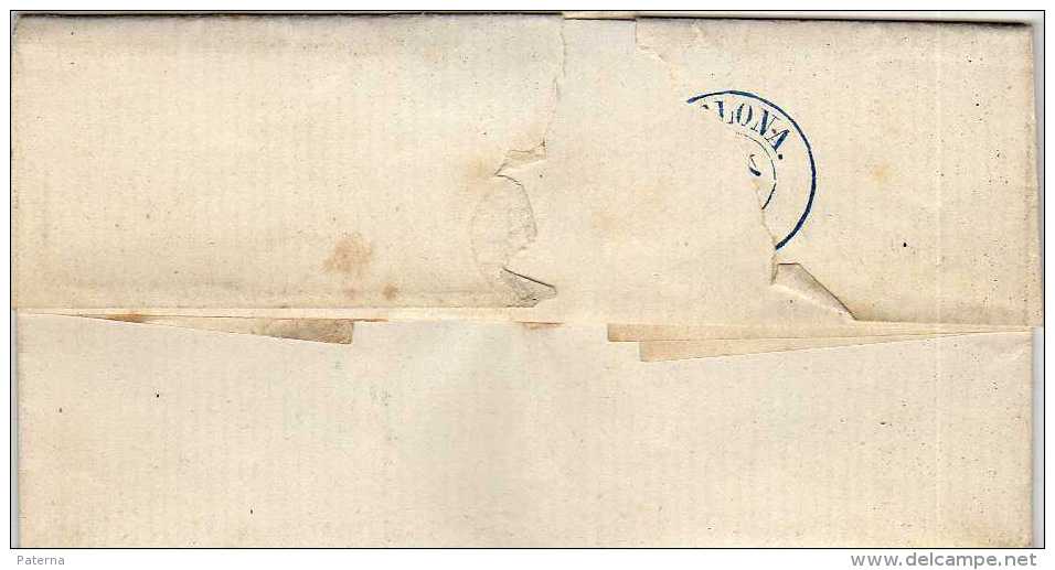 1087  Carta Entera Tarrega 1857 Lerida Fechador Y Parrilla En Azul - Briefe U. Dokumente