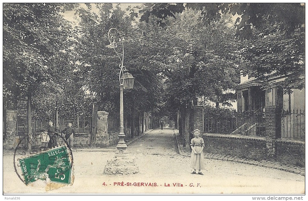 Cp 93 PRE SAINT ST GERVAIS La Villa ( Maison D'habitation Lanterne Femme Enfant ) - Evran