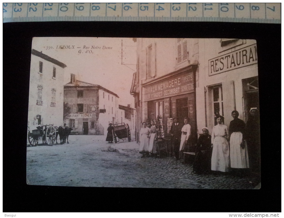 CPA D63 Lezoux Rue Notre Dame , Epicerie, Restaurant - Lezoux