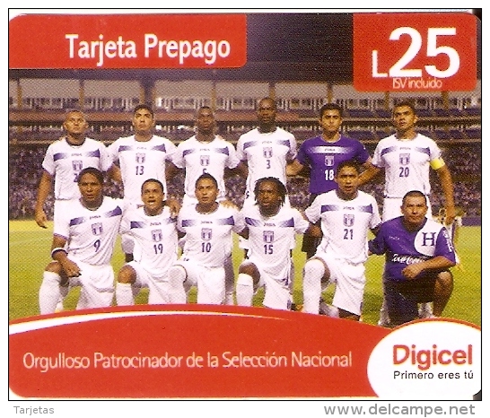 TARJETA DE HONDURAS DE 25 LEMPIRAS  SELECCION DE FUTBOL DE HONDURAS (DIGICEL) - Honduras