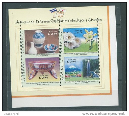 HONDURAS - JAPAN Friendship 2009 W/error Double Perforation FVF - Honduras