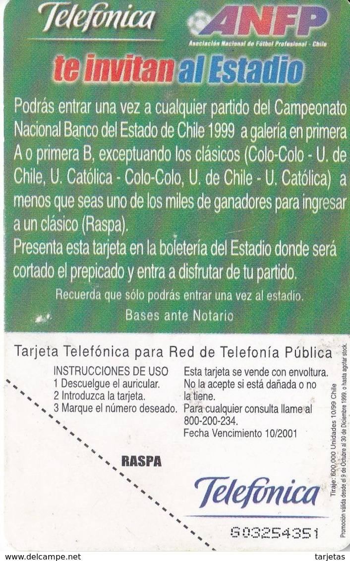 TARJETA DE CHILE DE FUTBOL  (FOOTBALL) - Chile