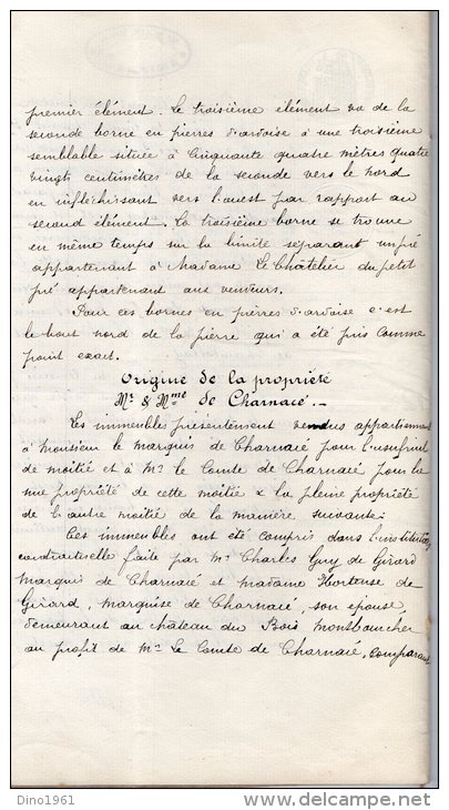 VP625 - CHAMBELLAY 1904 - Acte Vente D'une Maison Et Dépendances Par Mr Le Comte De CHARNACE à Mr LE CHATELIER - Manuscripts