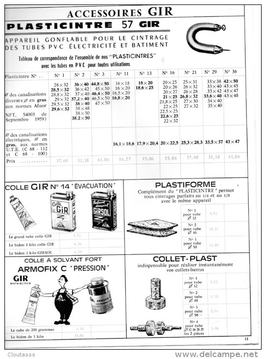 PLOMBIER)  REVUE ACCESSOIRES Avril 1969 Superbe Page De Garde-tous Types De Raccords , Caractéristiques Shémas - Supplies And Equipment