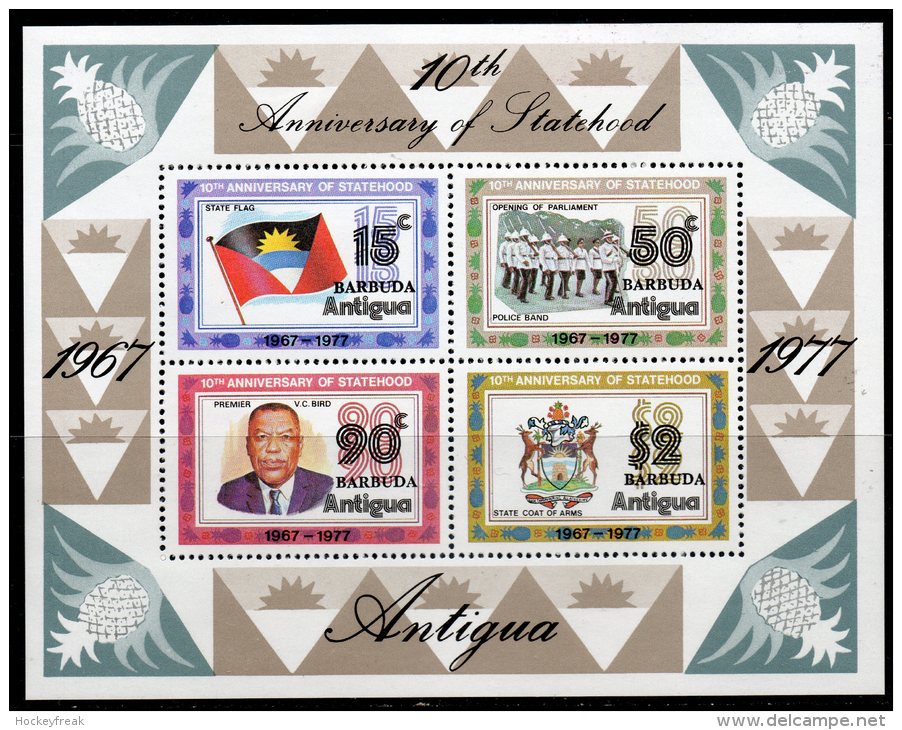 Barbuda 1978 - 10th Anniversary Of Statehood Miniature Sheet MS389 MNH Cat £7 SG2015 - Barbuda (...-1981)