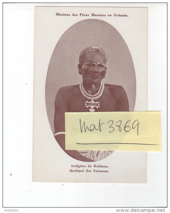 MISSION PERES MARISTES OCEANIE ILE SALOMON Indigene RUBIANA - Solomon Islands