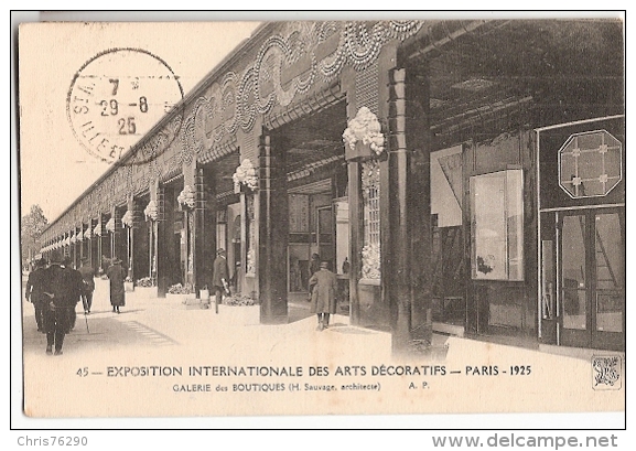 CPA 75 PARIS Exposition Internationale Des Arts Décoratifs 1925 Galerie Des Boutiques Architecture Art Déco - Expositions