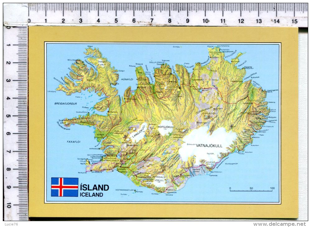 ISLAND -  ICELAND  -   Cartographique  Du Pays - Islande