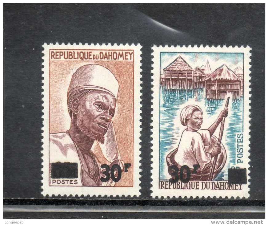 DAHOMEY :Seigneur Bariba De Nikki, Jeune Piroguière De Ganvié - Surchargés Nouvelles Valeurs - Benin - Dahomey (1960-...)