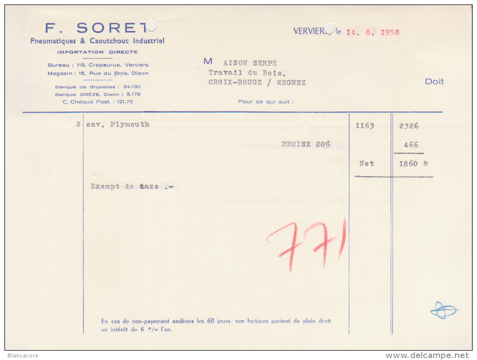 VERVIERS 1958 SORET - Automobilismo