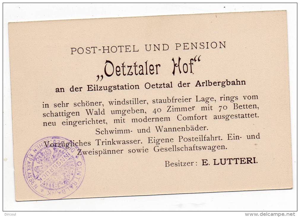 26295  -  ÖTZTAL   Posthotel  ötztalerhof - Oetz