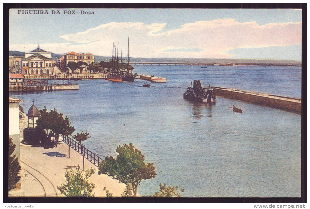 FIGUEIRA DA FOZ / BUARCOS / COIMBRA / PORTUGAL Postal Colorido Doca. Old Postcard - Coimbra