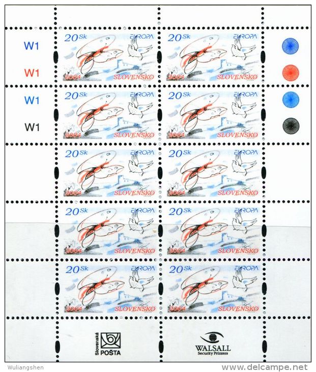 CZ1580 Slovakia 2004 Holiday Butterfly Sheet 10v MNH - Nuevos