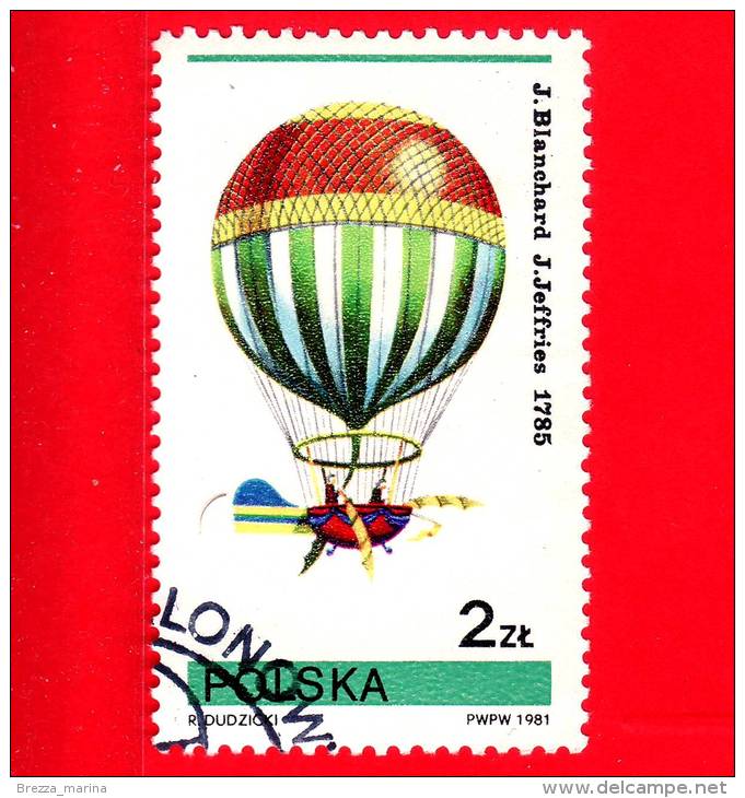 POLONIA - POLSKA - Usato - 1981 - Pallone Aerostatico - J. Blanchard, J. Jeffries, 1875 - 2 - Gebruikt