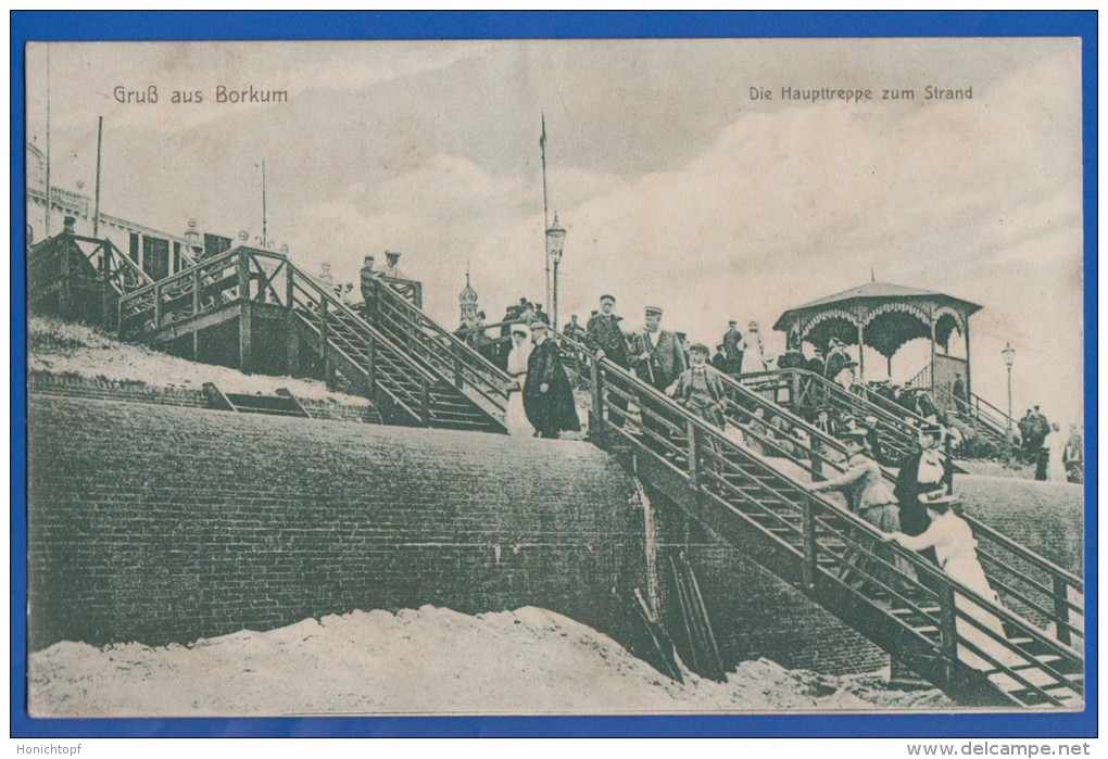 Deutschland; Borkum; Die Haupttreppe Zum Strand; 1911 - Borkum