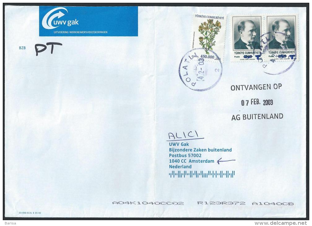Cover From  Polatli To Amsterdam; 04-02-2003 - Lettres & Documents