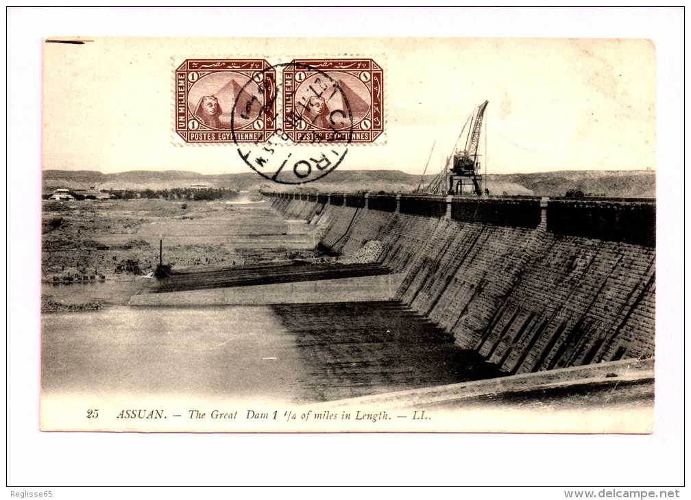 CPA - ASSUAN 1910 - LE GRAND BARRAGE - 1962 M DE LONG AVEC 180 ECLUSES - BC -1.037 - Assouan