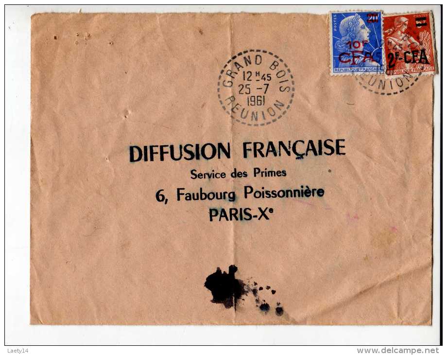 Lettre Reunion Grand Bois - Timbres-taxe