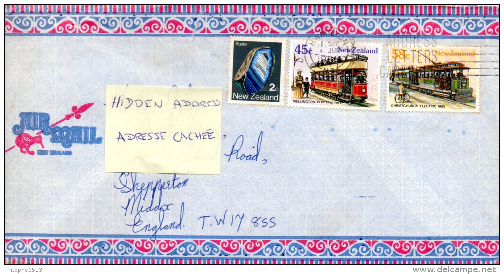 NOUVELLE-ZELANDE. N°893-4 De 1985 Sur Enveloppe Ayant Circulé. Tramways. - Tramways