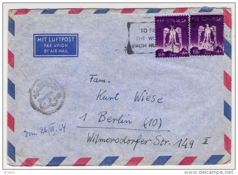 Old Letter - Egypt, UAR - Airmail