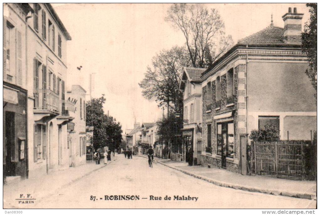 92 ROBINSON RUE DE MALABRY ANIMEE CIRCULEE 1915 - Le Plessis Robinson