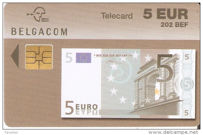 TARJETA DE BELGICA DE UN BILLETE DE 5 EUROS- 202 BEF (BANKNOTE) 31/12/2004 - Sellos & Monedas