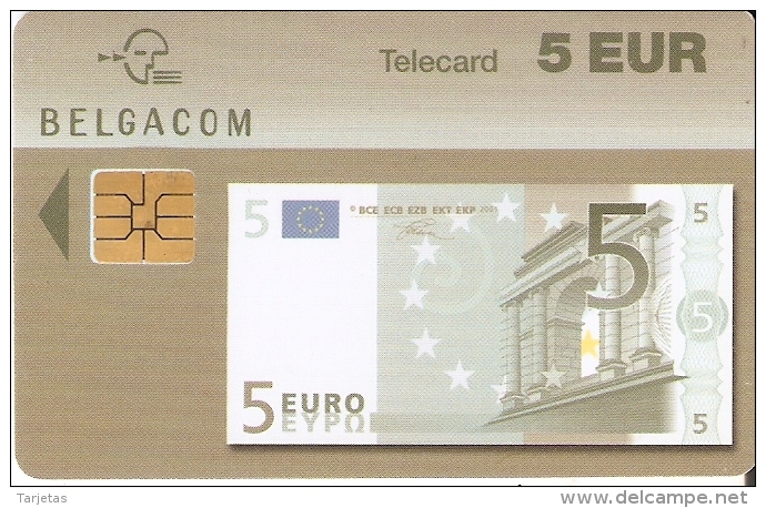 TARJETA DE BELGICA DE UN BILLETE DE 5 EUROS (BANKNOTE) 30/06/2005 - Sellos & Monedas