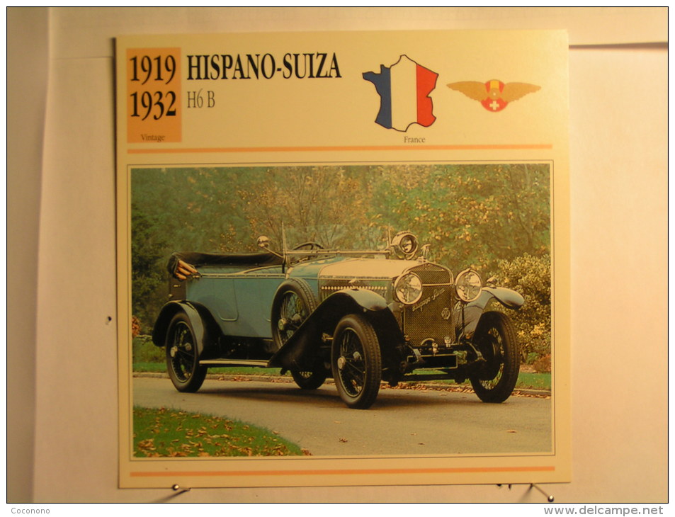 Lot De 4 Fiches Illustrée Voiture - France - Delahaye Et Hispano Suiza - Voir Description - Cars