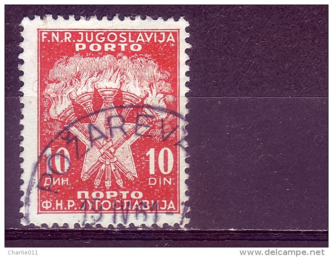 COAT OF ARMS-10 DIN-PORTO-POSTMARK-POŽAREVAC-SERBIA-YUGOSLAVIA-1951 - Impuestos