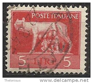 1945 Luogotenenza: Imperiale Senza Fasci, Filigrana Ruota, Emis. Di Roma Lire 5 Usato - Used