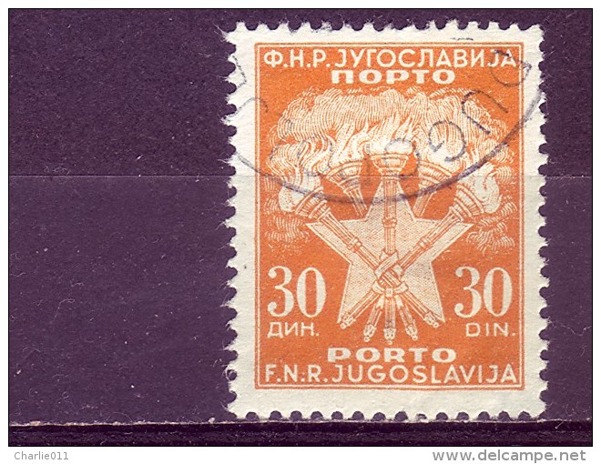 COAT OF ARMS-30 DIN-PORTO-POSTMARK-DUGOPOLJE-CROATIA-YUGOSLAVIA-1951 - Impuestos