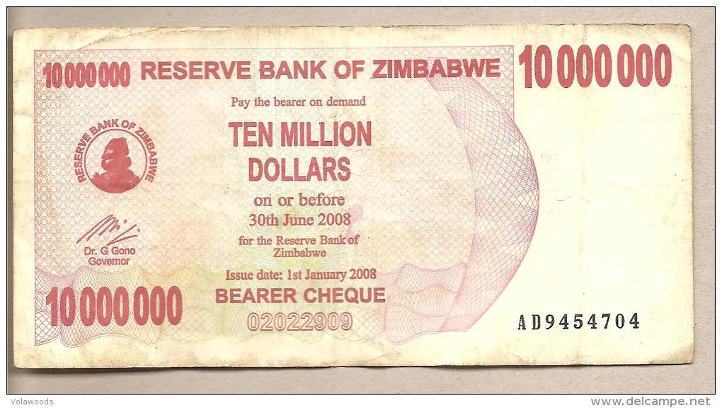 Zimbabwe - Banconota Circolata Da 10.000.000 Dollari - 2008 - Zimbabwe