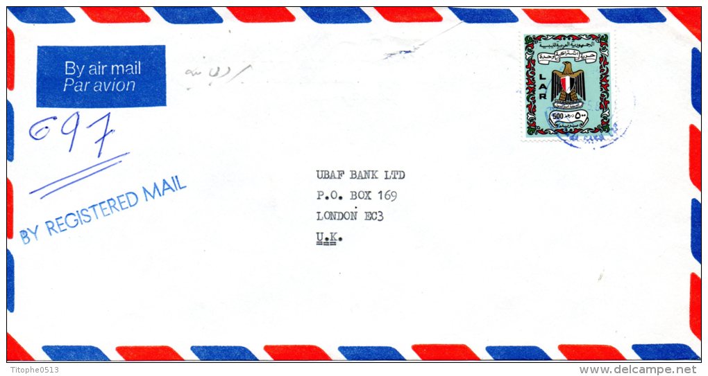 LIBYE. N°454 De 1972 Sur Enveloppe Ayant Circulé. Armoiries. - Covers