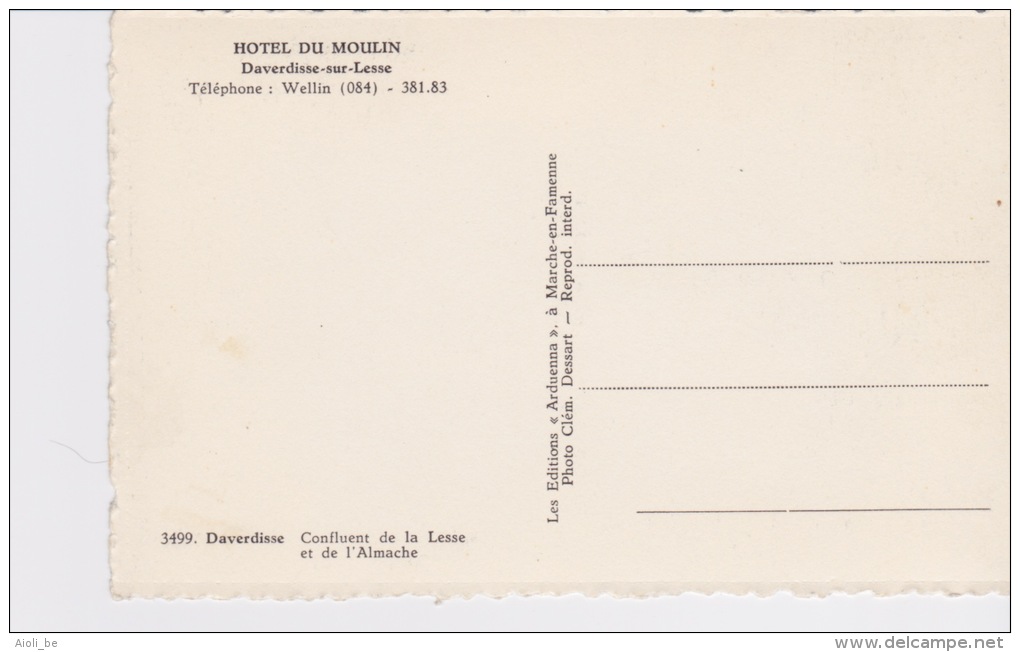 Daverdisse-sur - Lesse  " Hôtel Du Moulin"  Confluent De La Lesse.et De L'Almache. - Daverdisse
