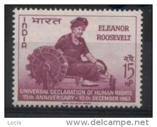 INDIA 1963 MNH**- Human Rights,ELEANOR ROOSEVELT - Neufs