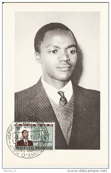 RWANDA 1962 CARTE MAXIMUM KARTE CARD INDEPENDANCE KAYIBANDA PRESIDENT REPUBLIQUE EDITION UNIMAX Très Propre - 1962-1969