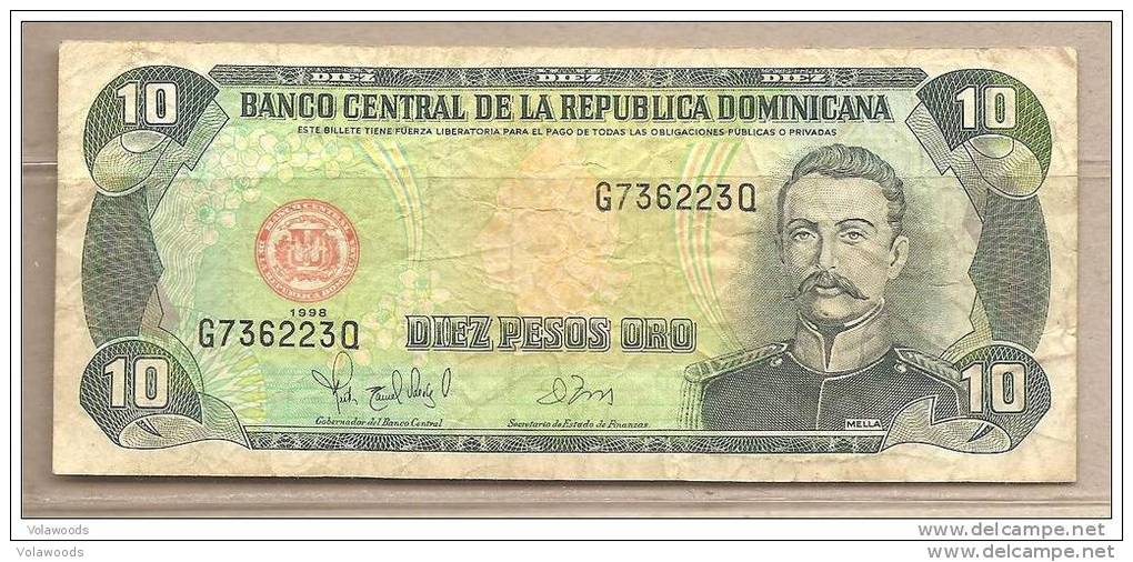 Rep. Dominicana - Banconota Circolata Da 10 Pesos Oro - 1998 - Repubblica Dominicana