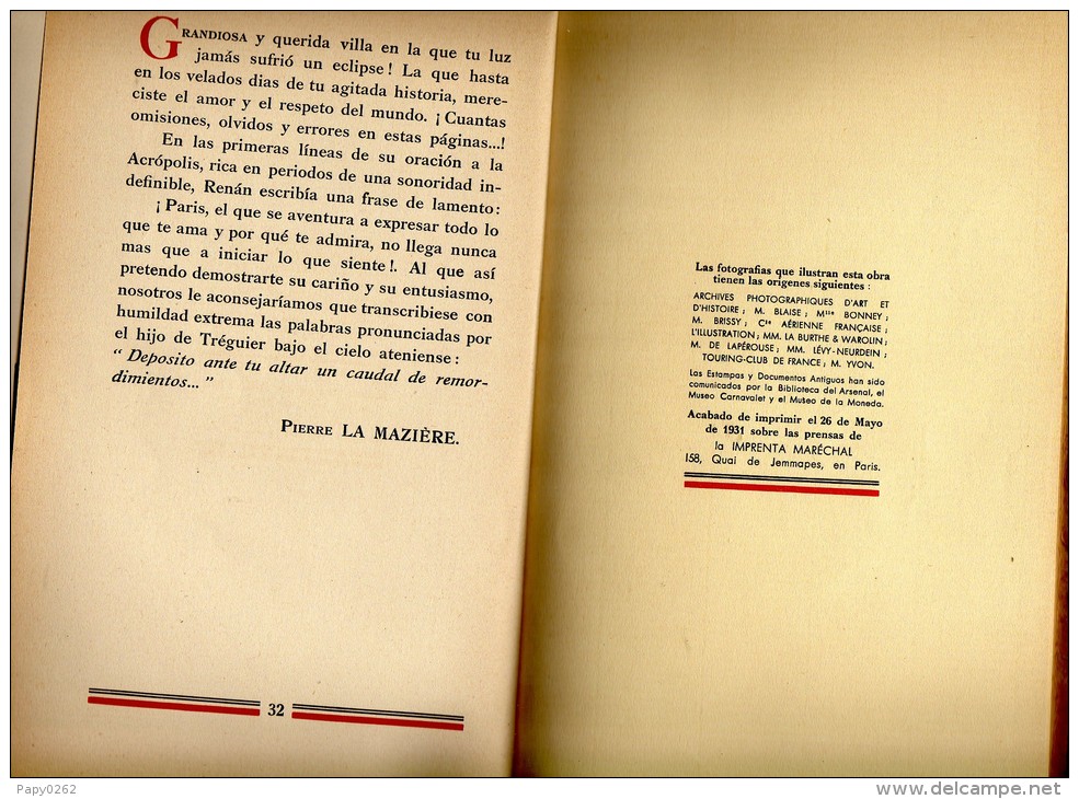 546D) PARIS - 1931 - ESPAGNOL ? - 34 PAGES - FORMAT 25X16 Cm - Andere & Zonder Classificatie