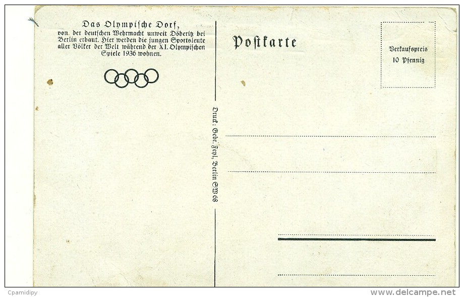 ALLEMAGNE/ (Olympische Spiele Berlin 1936) OLYMPISCHES DORF BERLIN 1936 (illustration Couleur Hasse) - Autres & Non Classés