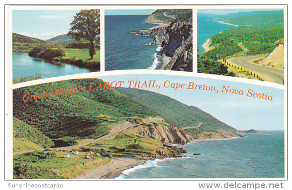 Canada Multi View Greetings From Cabot Trail Cape Breton Nova Scotia - Cape Breton