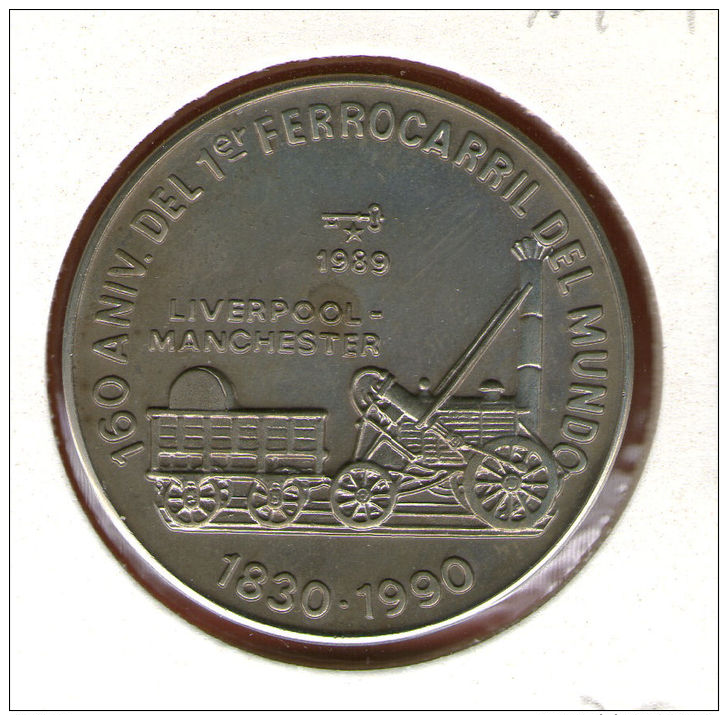 CUBA / KUBA *** 1 Peso 1989 ***  Cu-Ni - KM# 260 - 30mm - 160th Anniversary Of First Railroad In England - Cuba